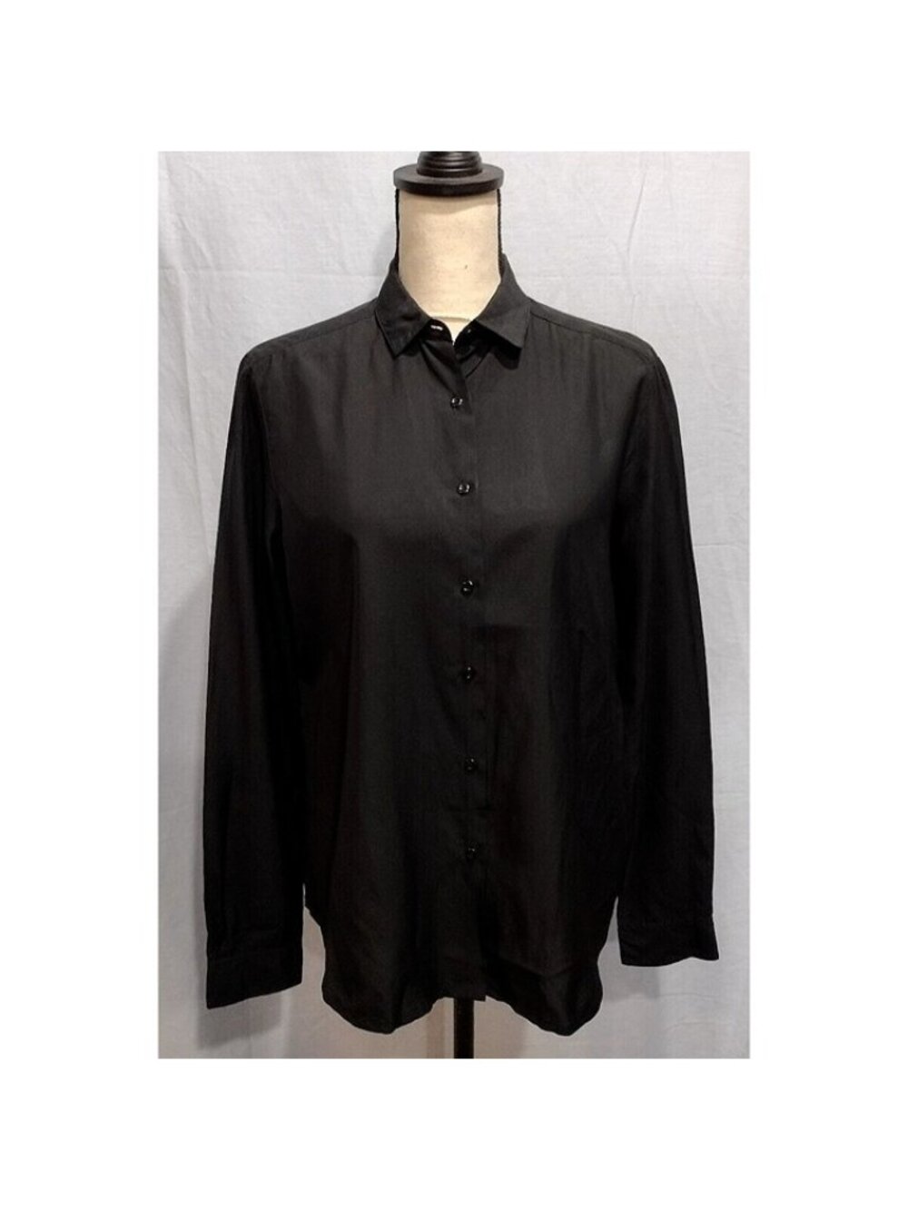 Vtg Diane Von Furstenberg Womens Black Shirt Button Up Size 12